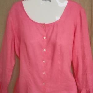 Harold's Linen Top with Ruffled Sleeves, Size 4